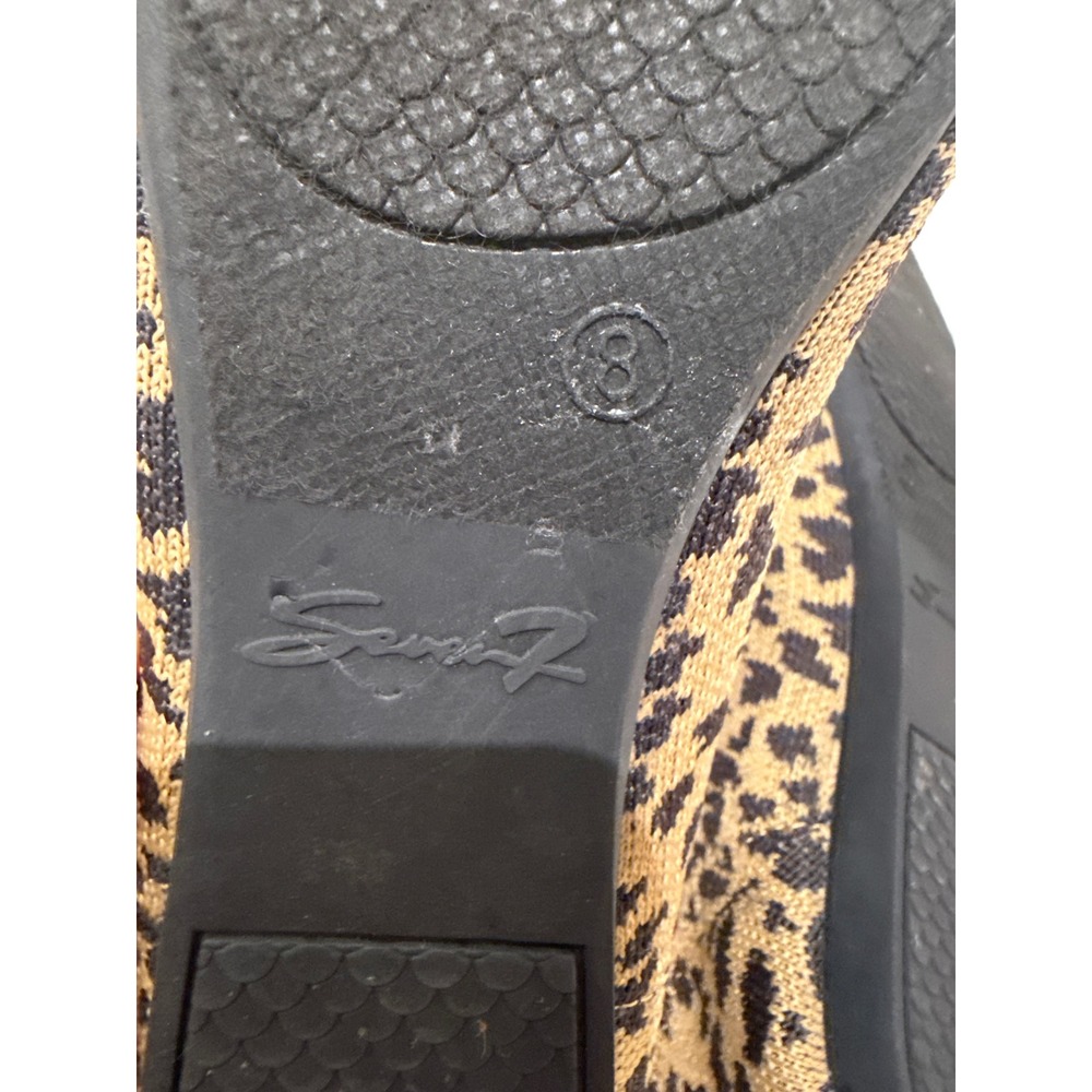Seven7 Womens Leopard Print Knit Pointed‎ Toe Flats Tan Black Burgundy Trim - Picture 10 of 10